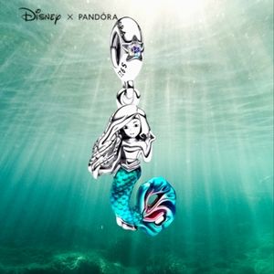 New 2023 PANDORA Little Mermaid Ariel, Disney S925 Sterling Silver Dangle Charm.
